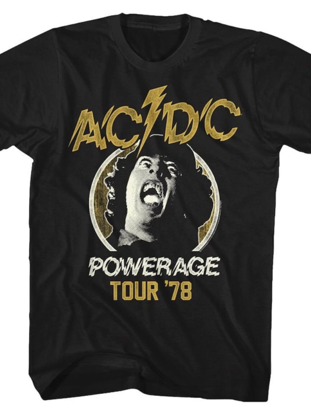 ACDC Powerage Tour Black Adult T-Shirt